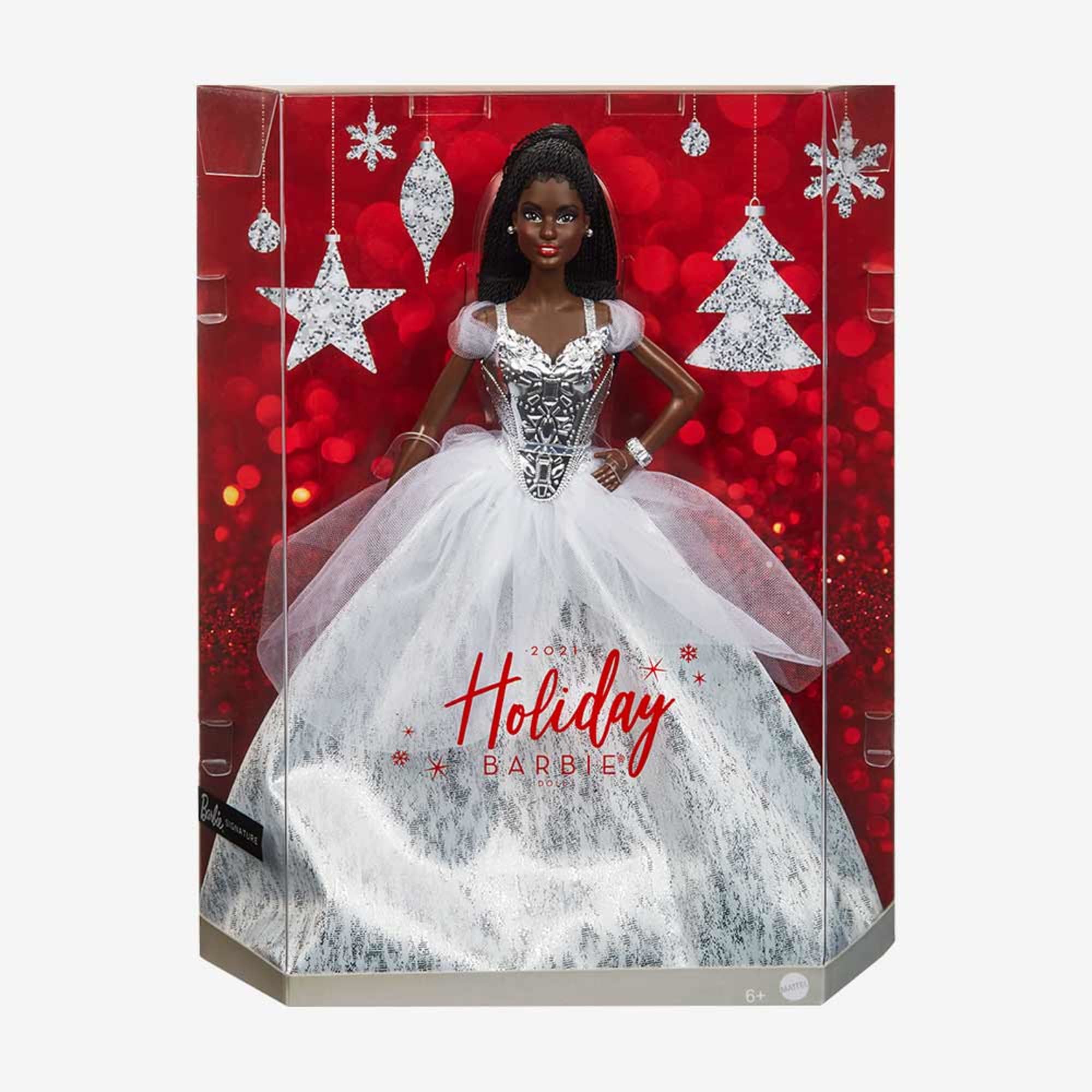 2021 Holiday Barbie Doll, Brunette Braids - Image 7
