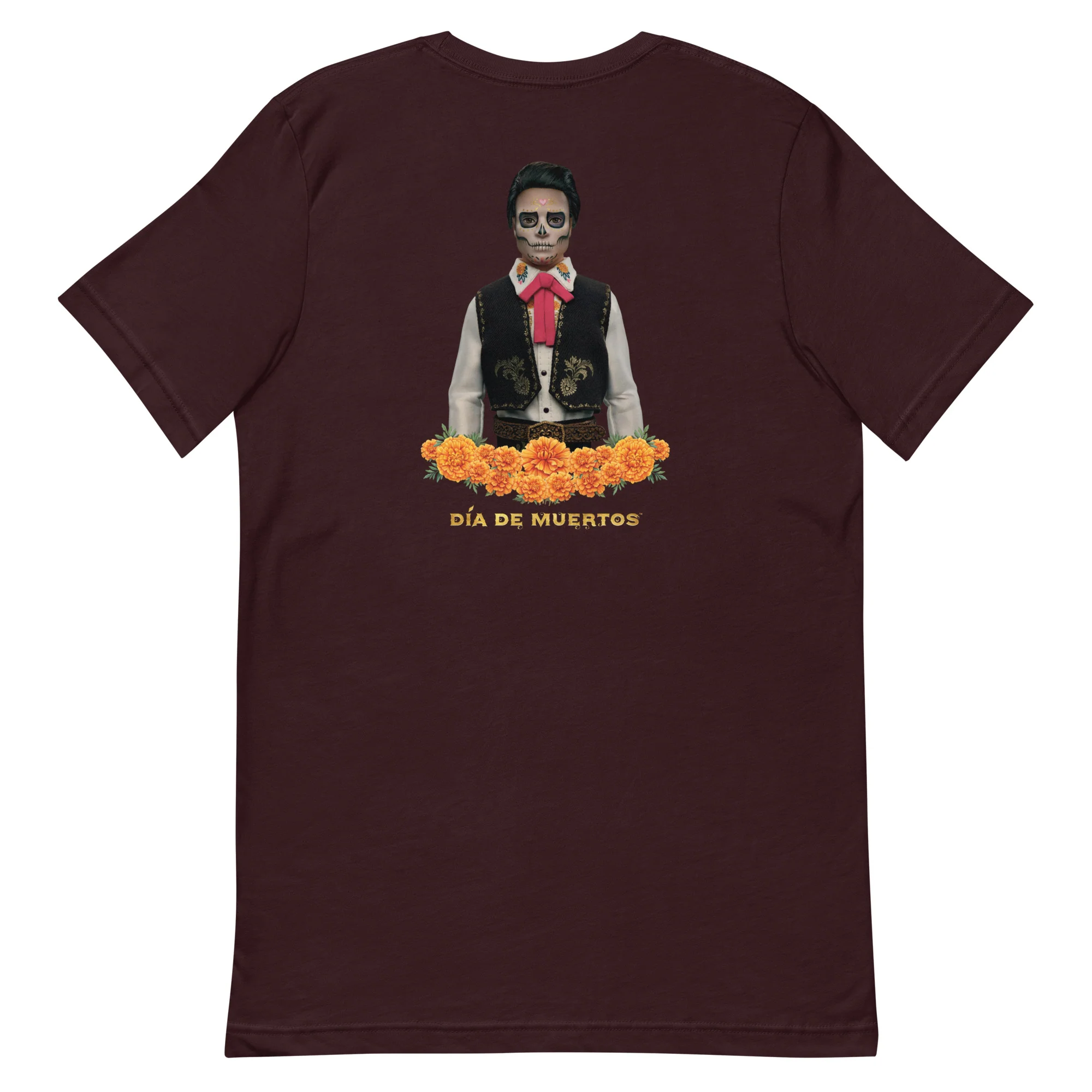 Barbie Día de Muertos Ken Embroidered Oxblood T-Shirt - Image 7
