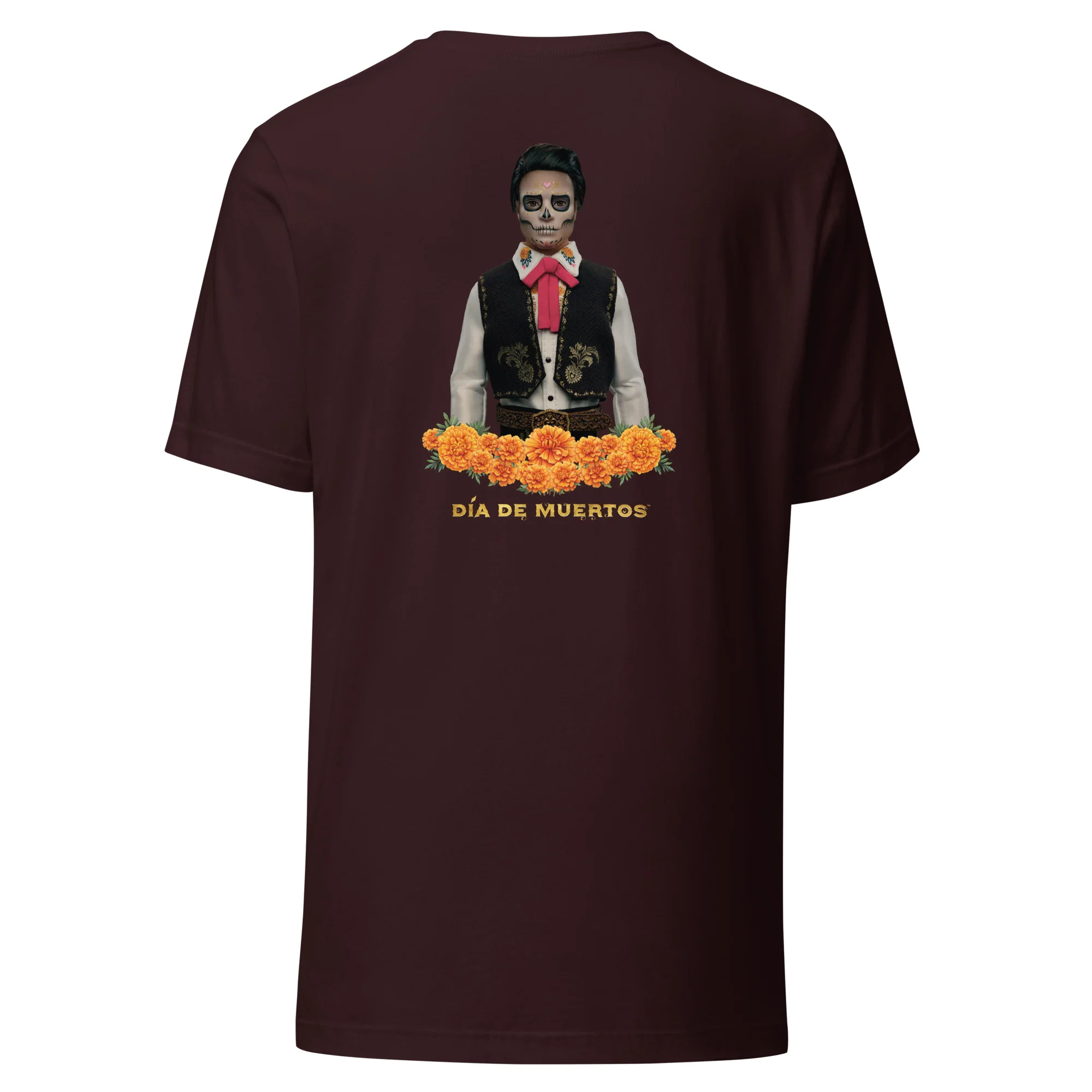 Barbie Día de Muertos Ken Embroidered Oxblood T-Shirt - Image 9