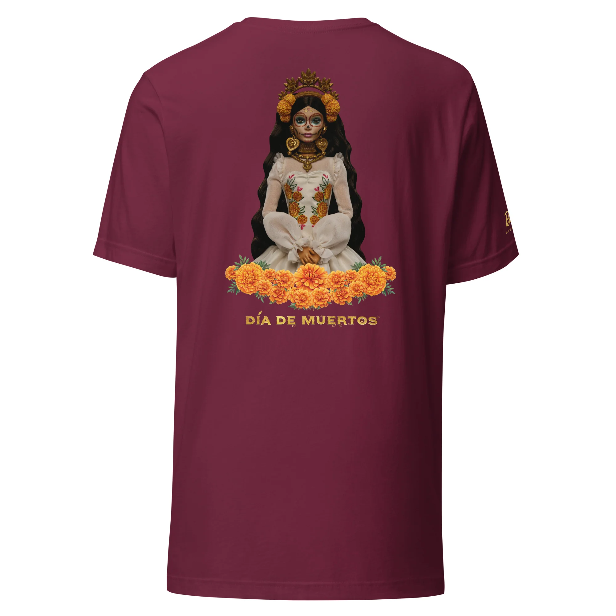 Barbie Día de Muertos Maroon T-Shirt - Image 7