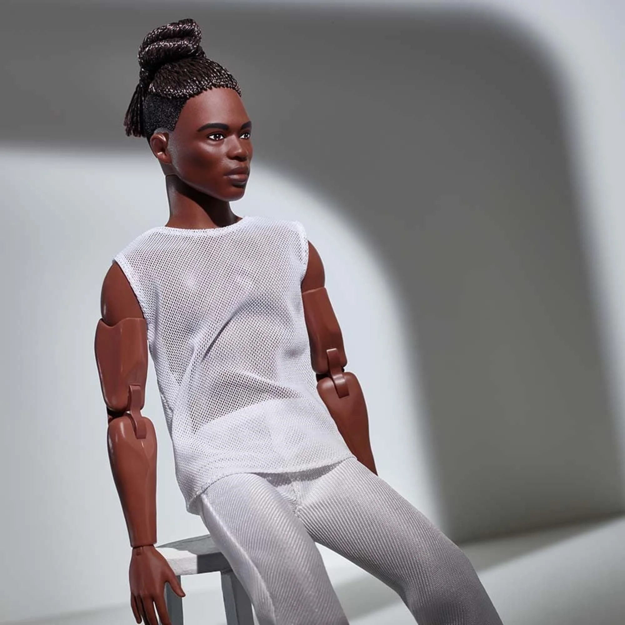 Barbie Looks Ken Doll (Brunette with Braids & Bun Hairstyle) - Image 7