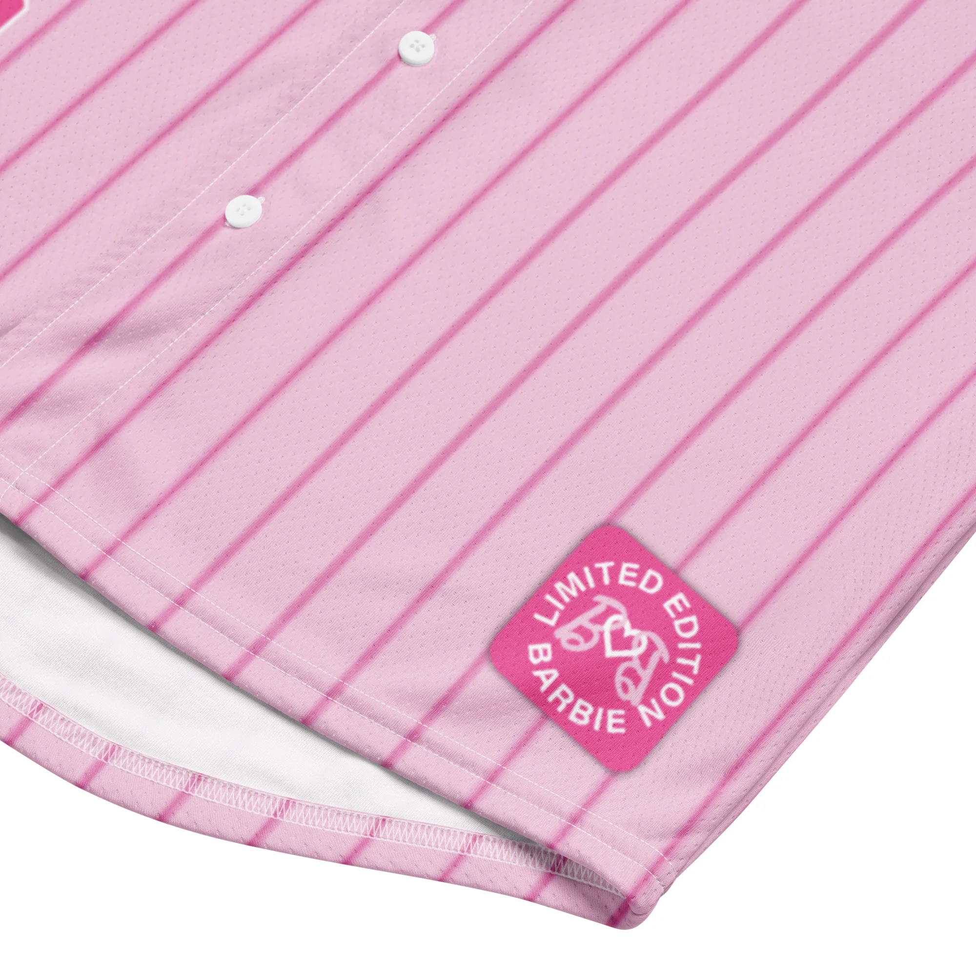 Barbie Pink Striped Baseball Jersey - Image 5