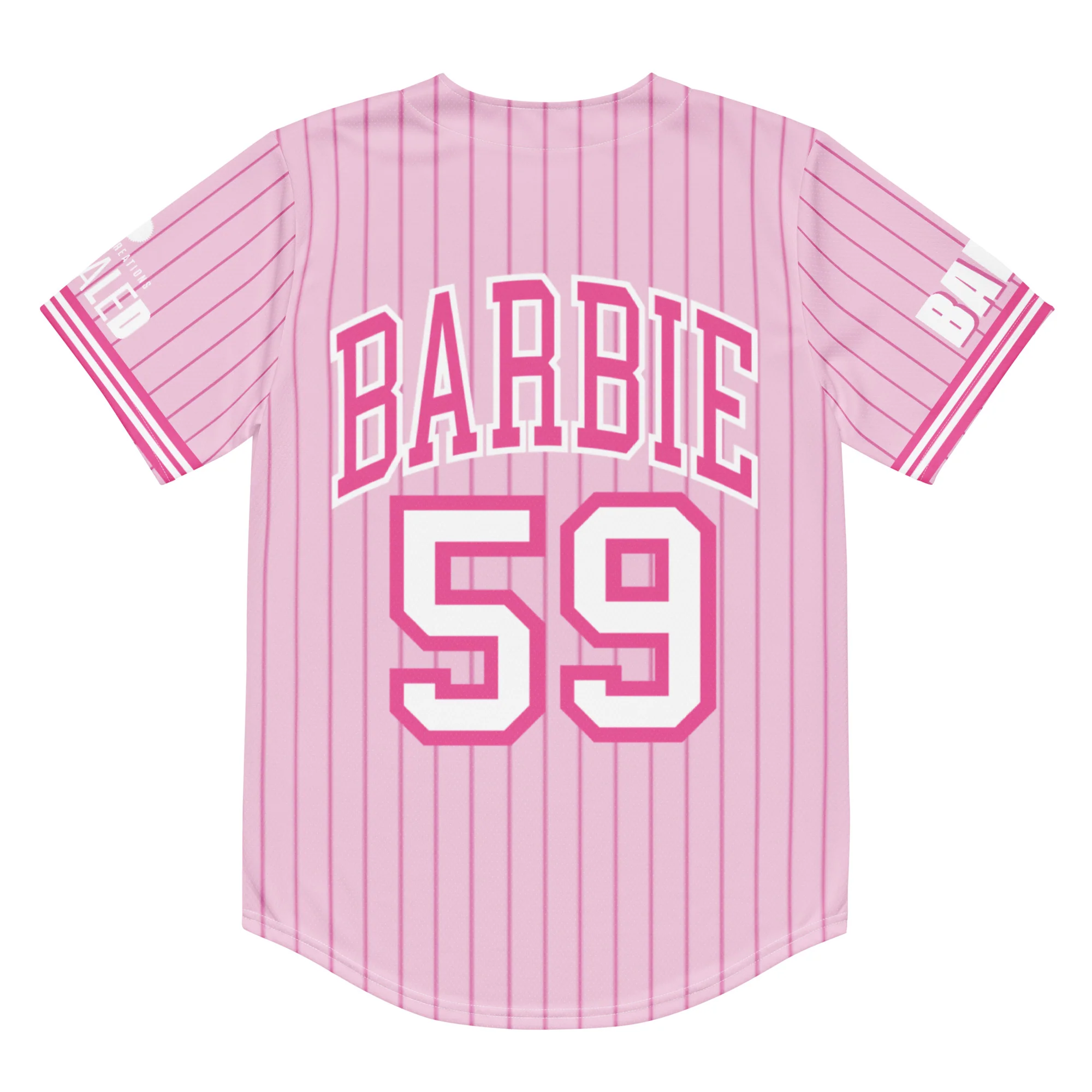 Barbie Pink Striped Baseball Jersey - Image 7
