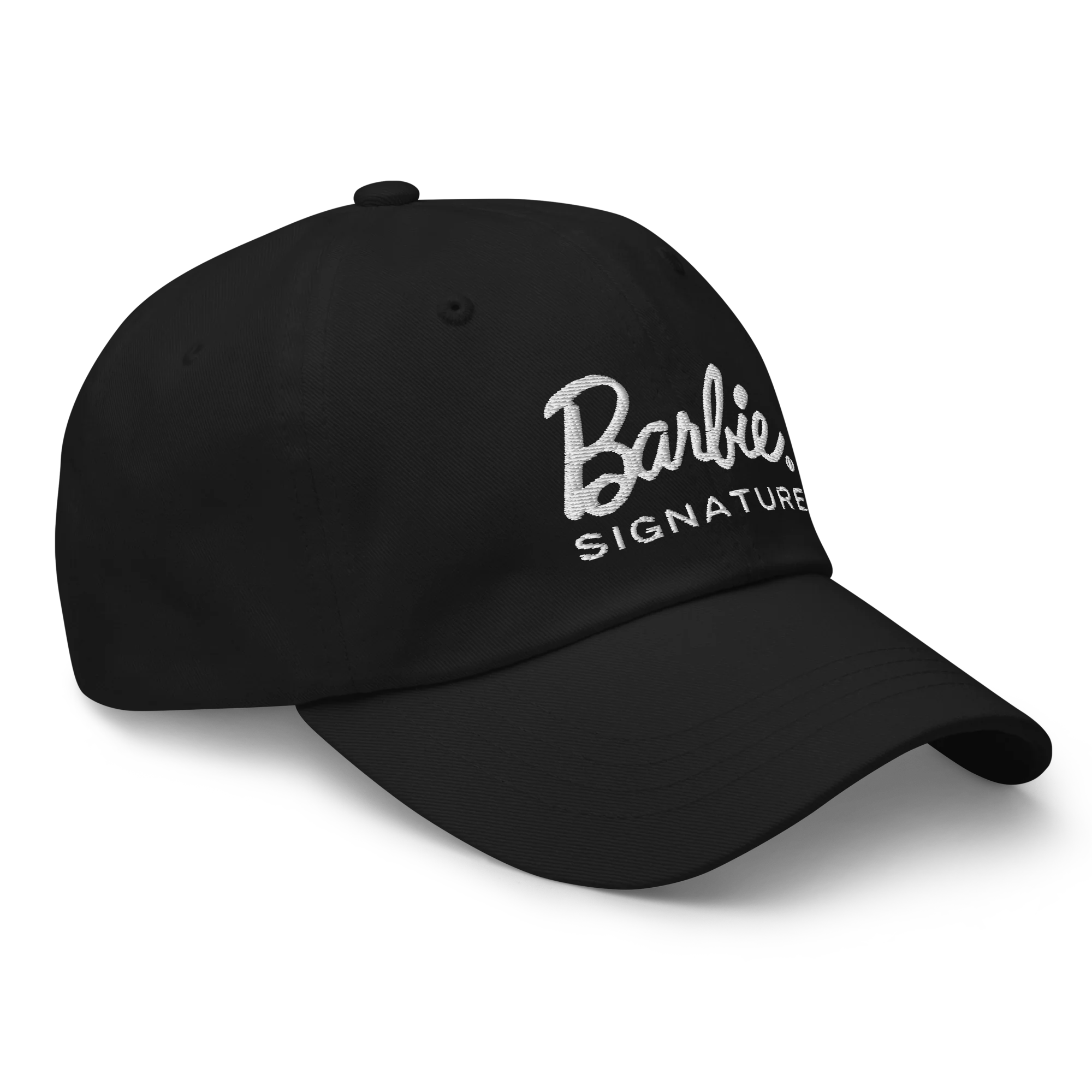 Barbie Signature Logo Black Baseball Hat - Image 3