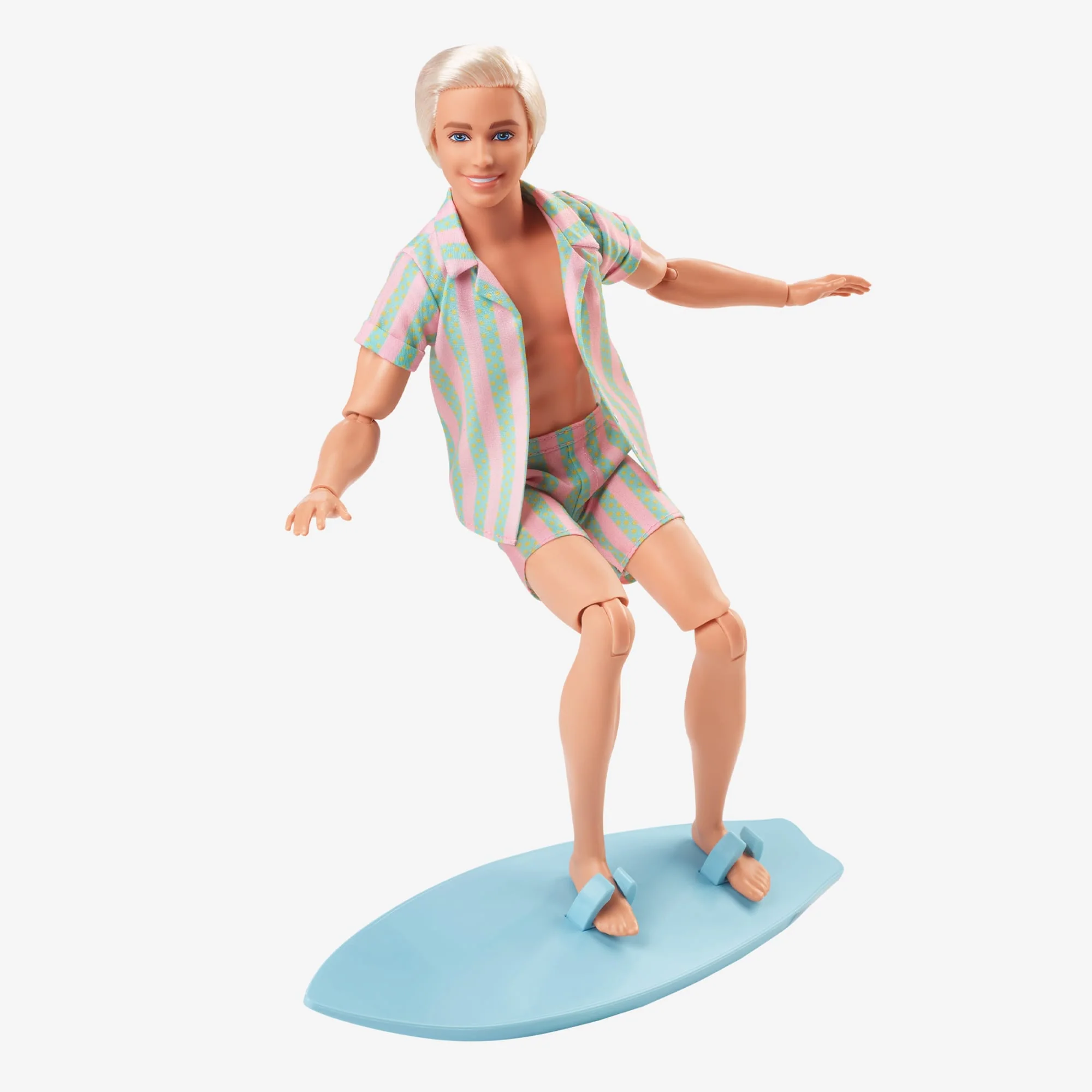 Ken Doll Wearing Pastel Striped Beach Matching Set – Barbie The Movie - Image 3