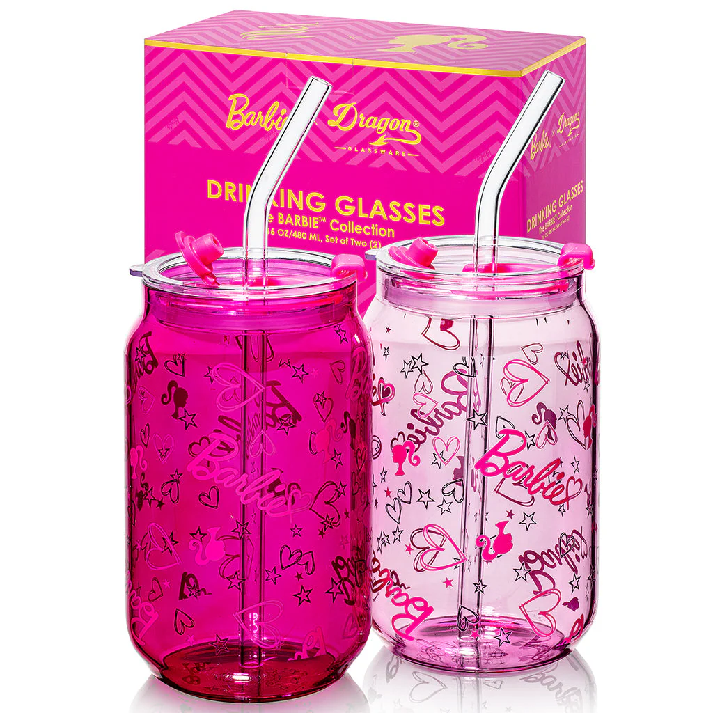Barbie™ X Dragon Glassware® Love Out Loud Drinking Glasses - Image 8