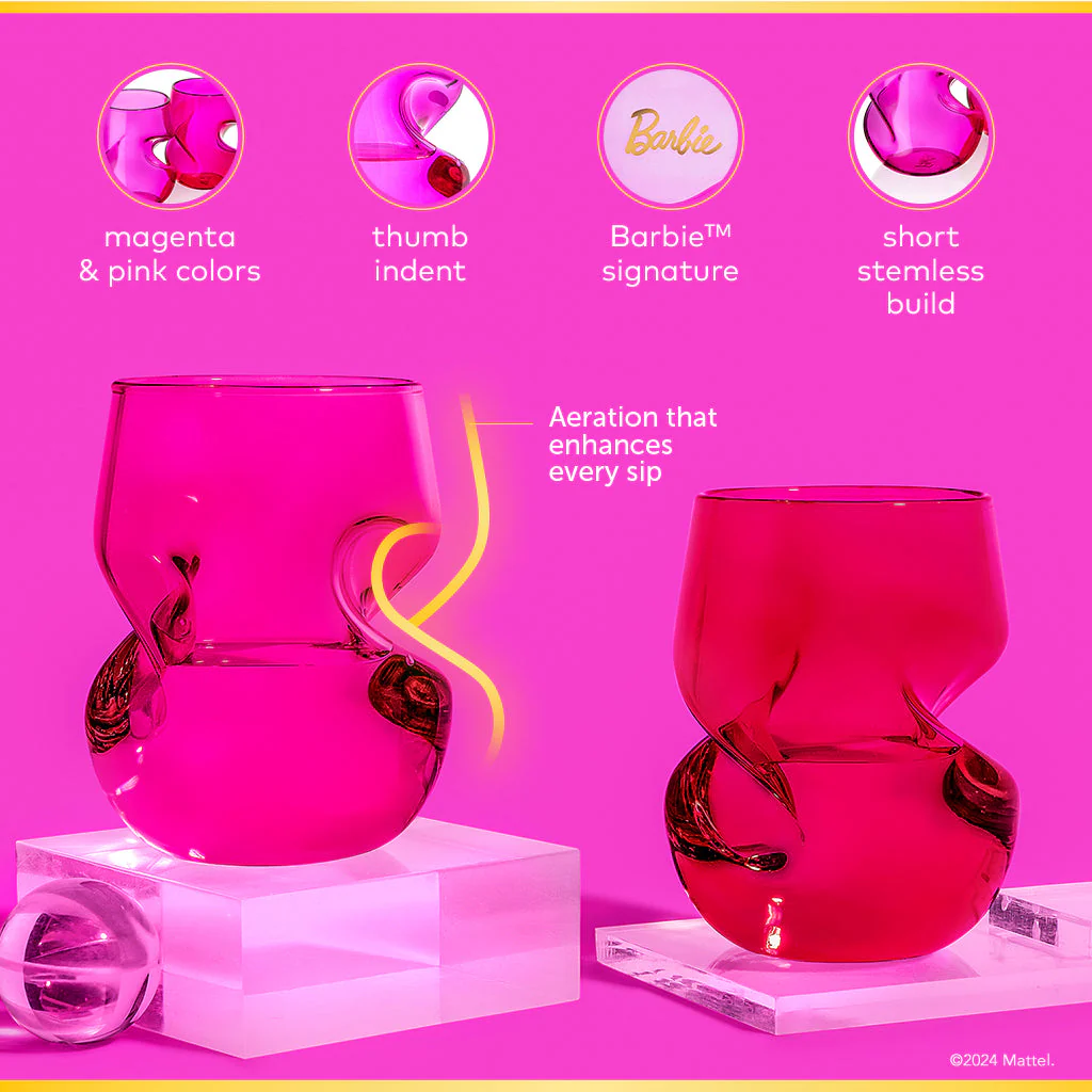Barbie™ X Dragon Glassware® Stemless Wine Glasses - Image 4