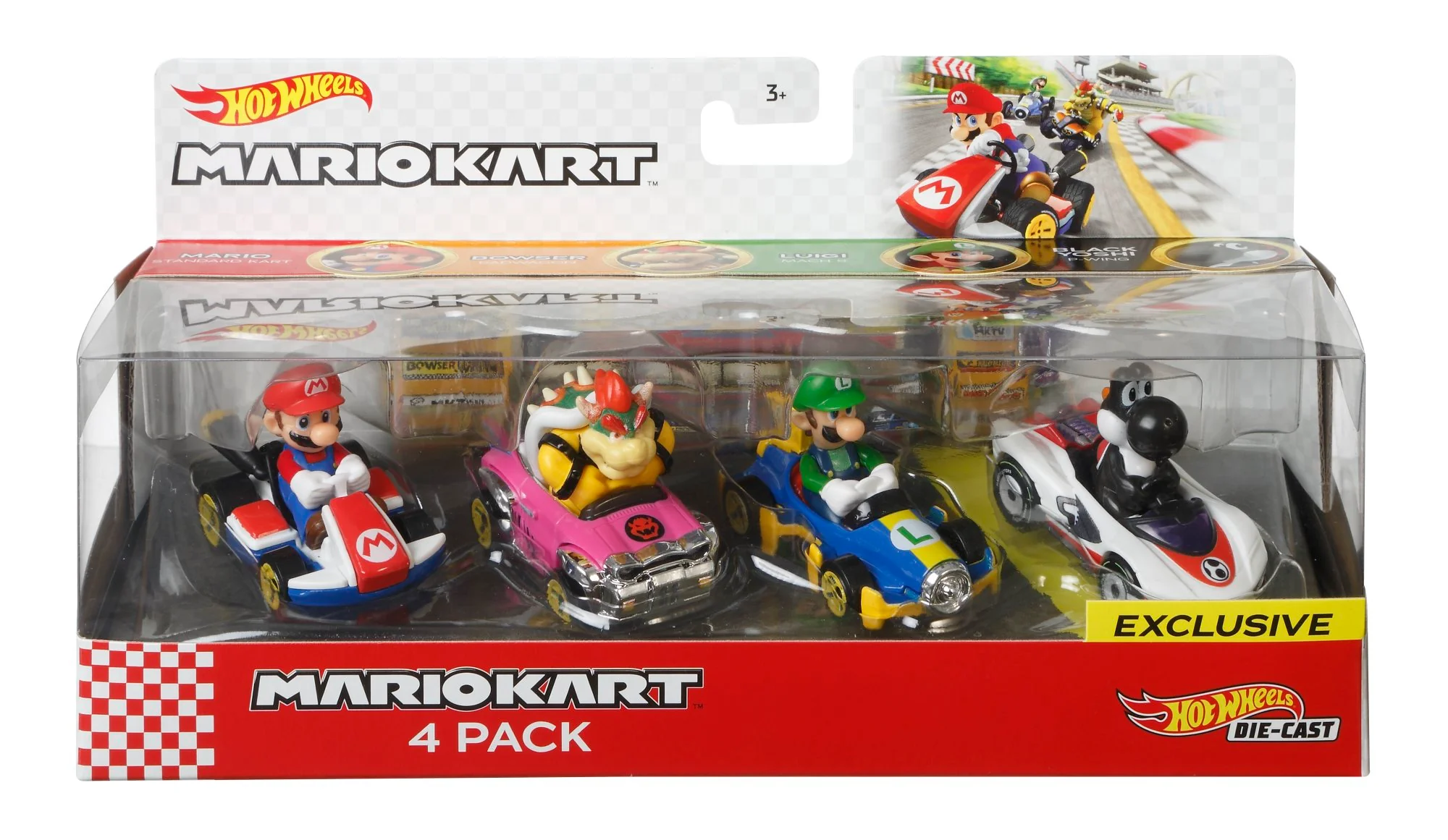 Hot Wheels Mario Kart Characters and Die-Cast Kart Vehicles, Set of 4 - Image 3