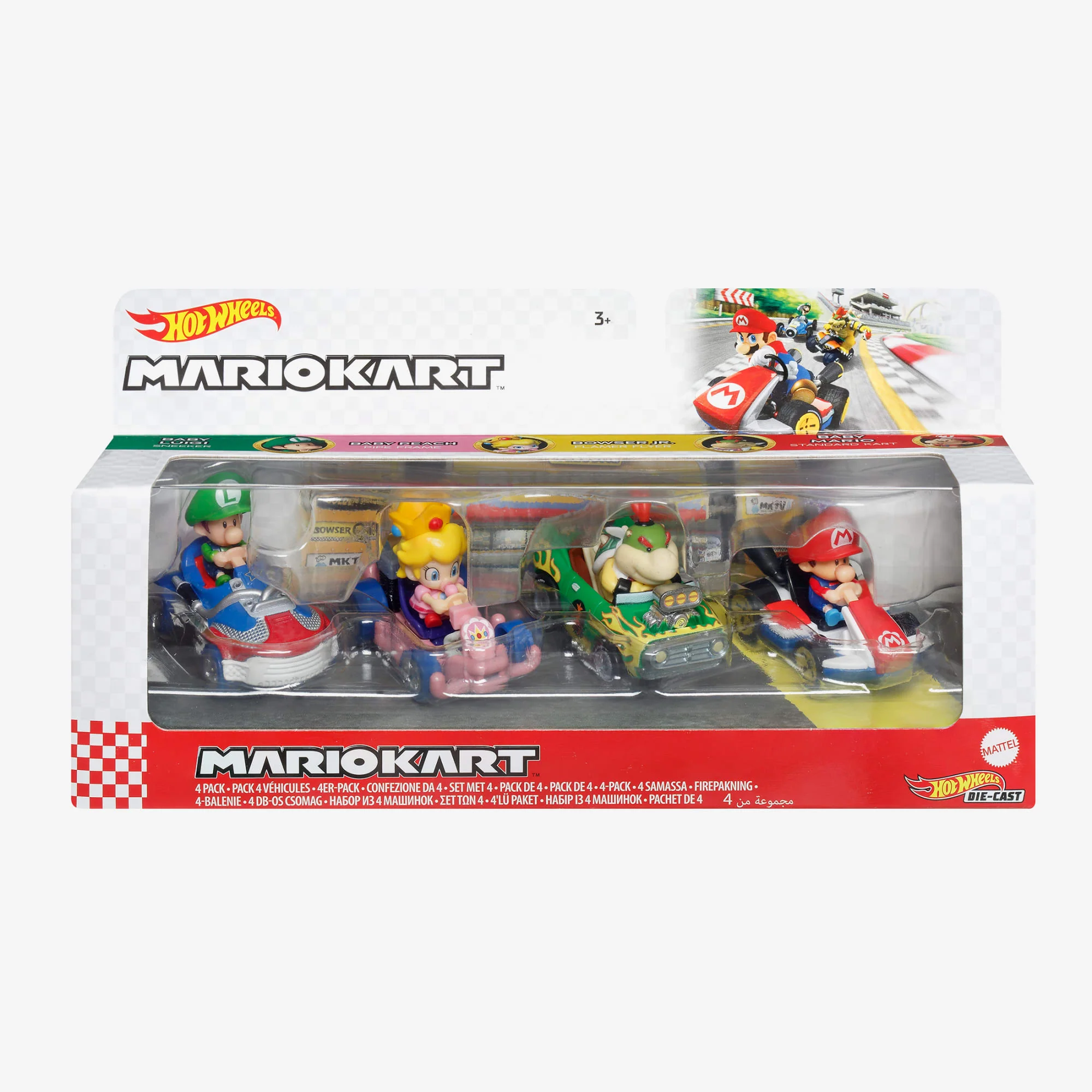 HOT WHEELS MARIOKART, 4 Pack with 1 Exclusive Kart - Image 3