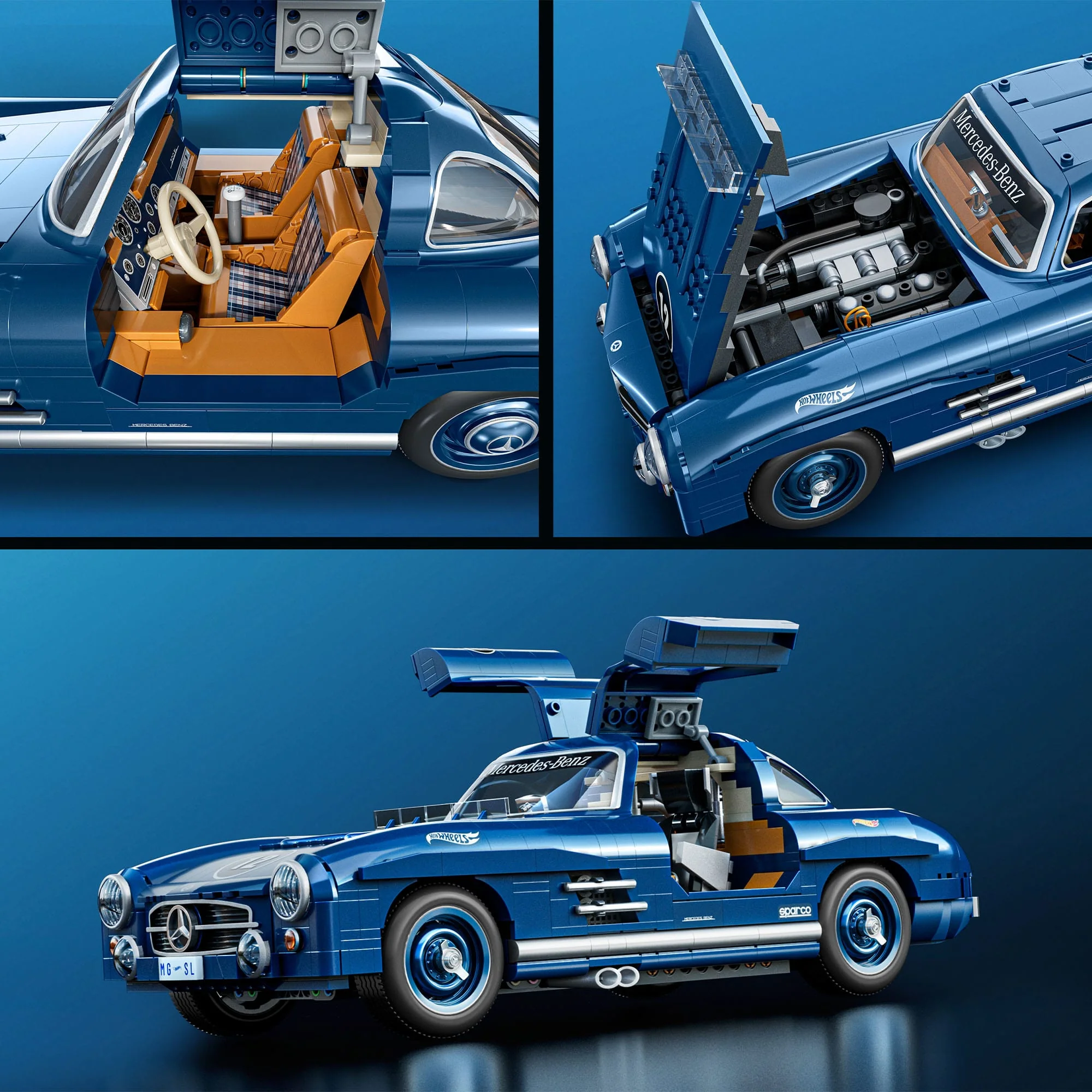 Mattel Brick Shop Hot Wheels Mercedes-Benz 300 SL Building Set - Image 6
