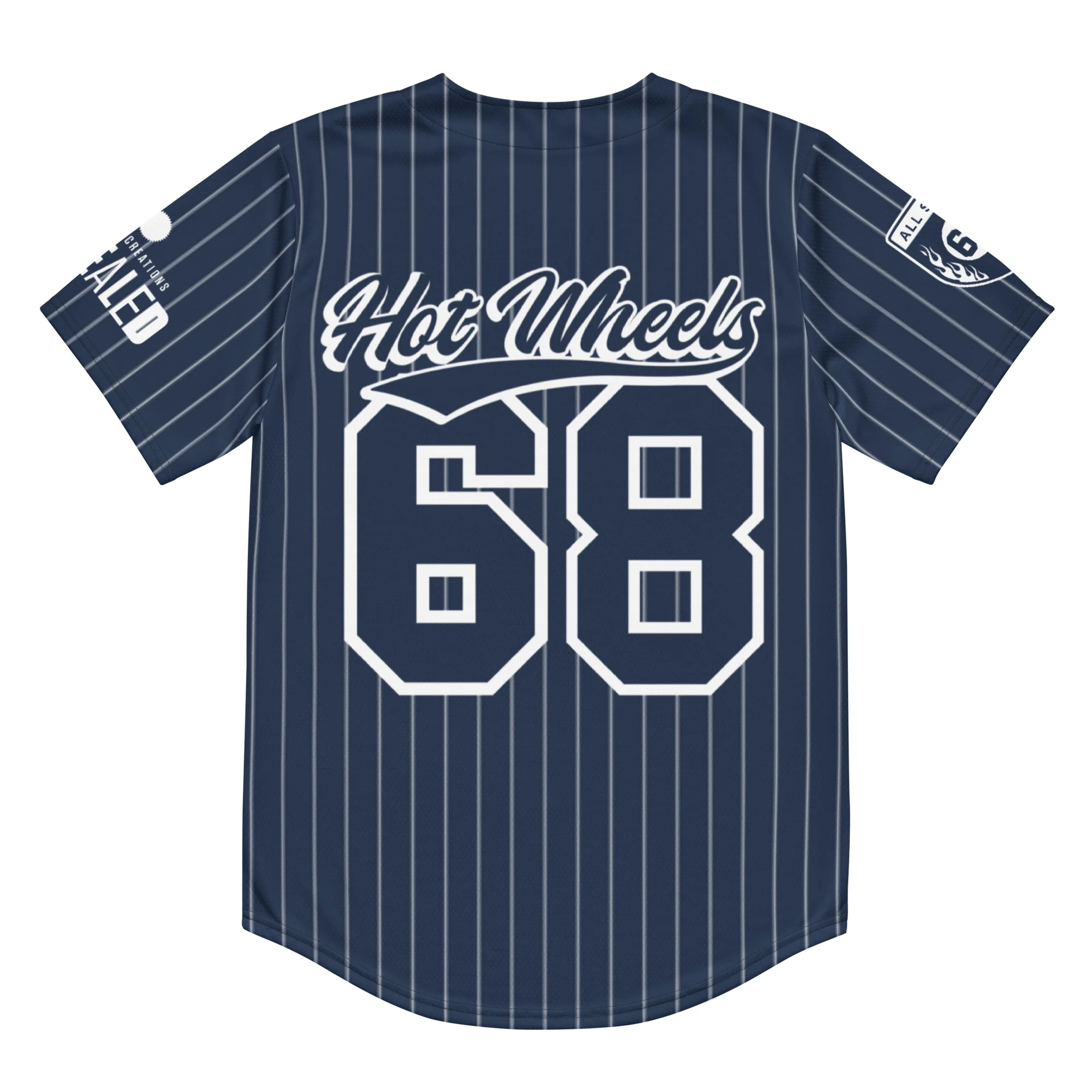 Hot Wheels Navy Striped Baseball Jersey - Image 2