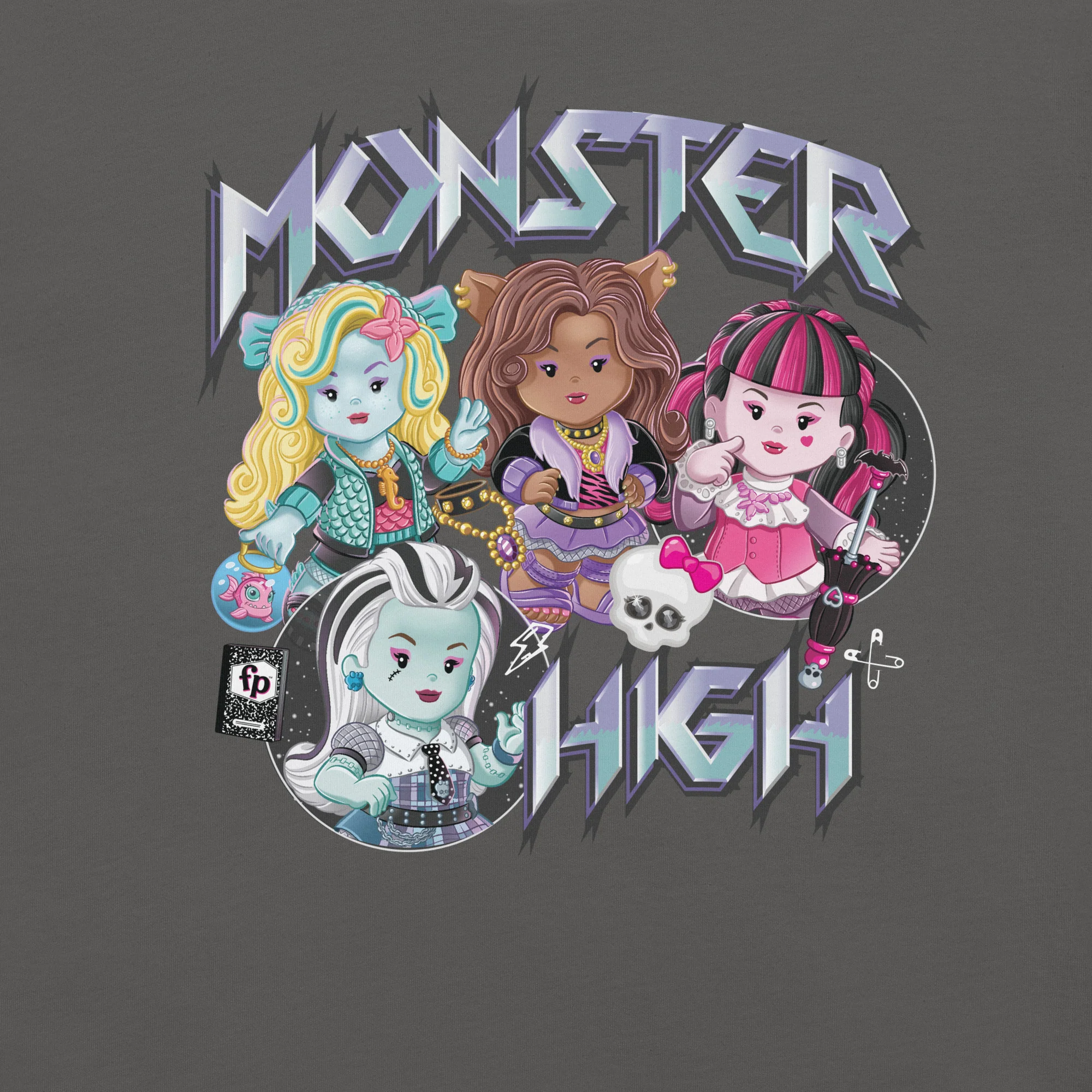 Little People Collector Monster High Grey T-Shirt - Image 3