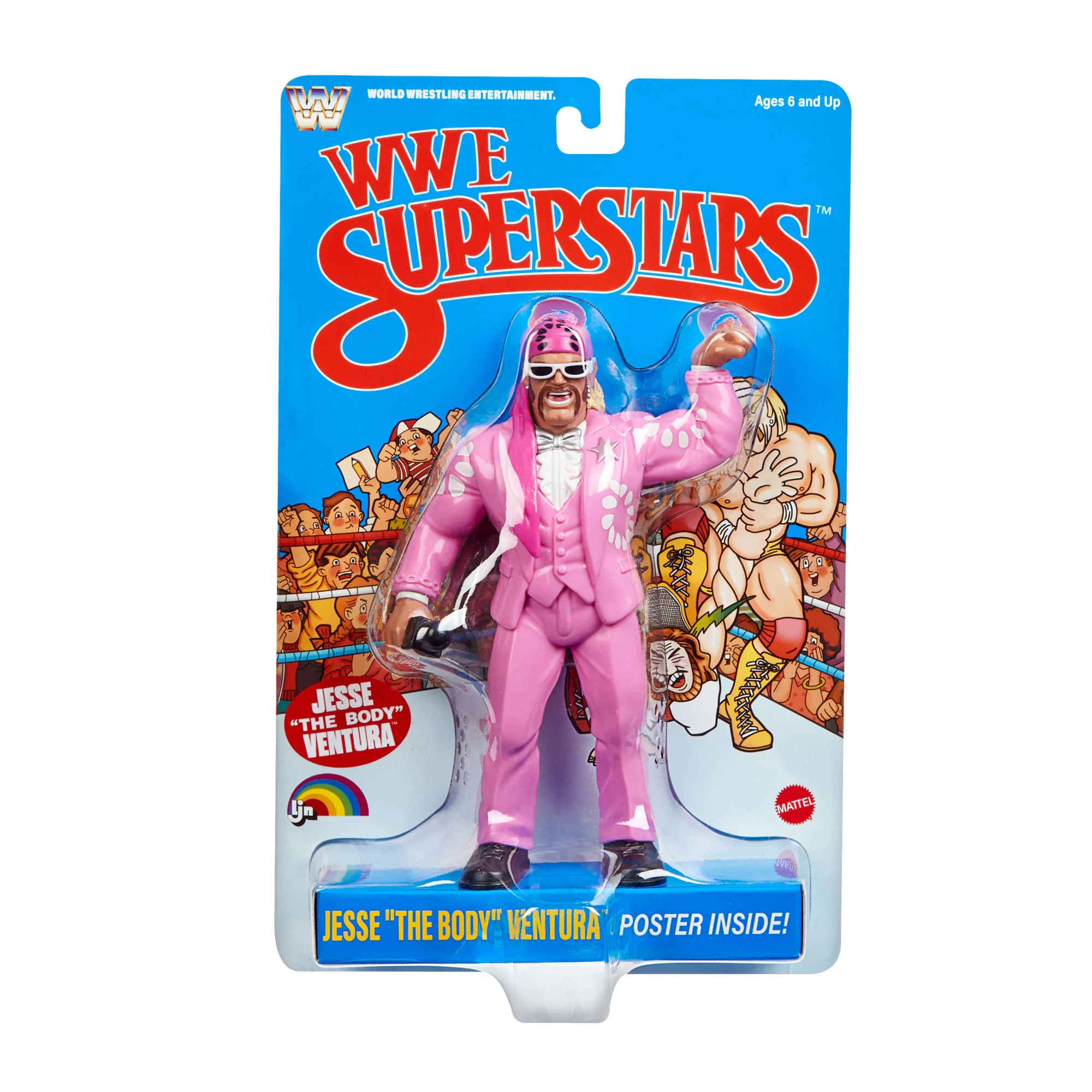 LJN WWE Superstars Jesse “The Body” Ventura Action Figure & Poster - Image 5
