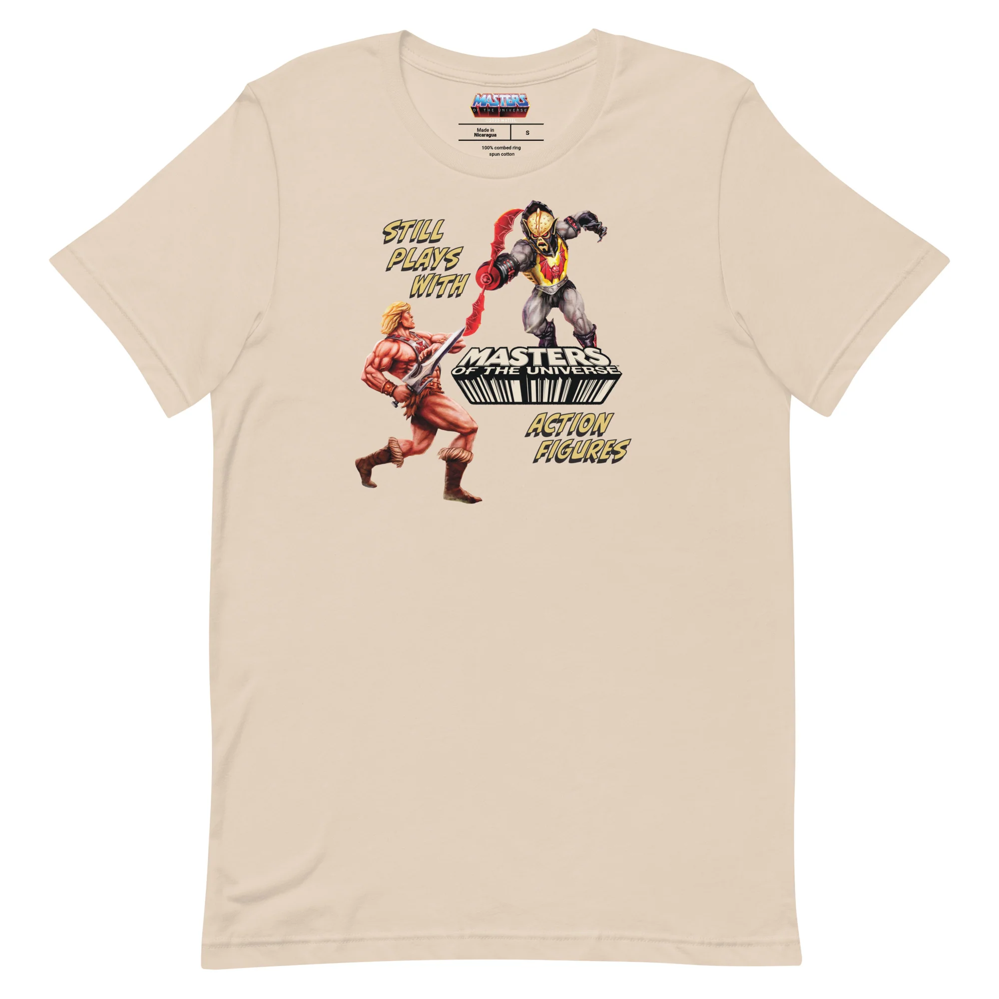 Masters of the Universe Still Plays with Action Figures Cream T-Shirt - Image 3