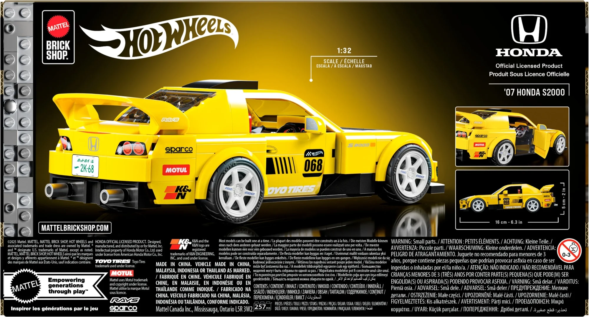 Mattel Brick Shop Hot Wheels ’07 Honda S2000 Building Set - Image 8