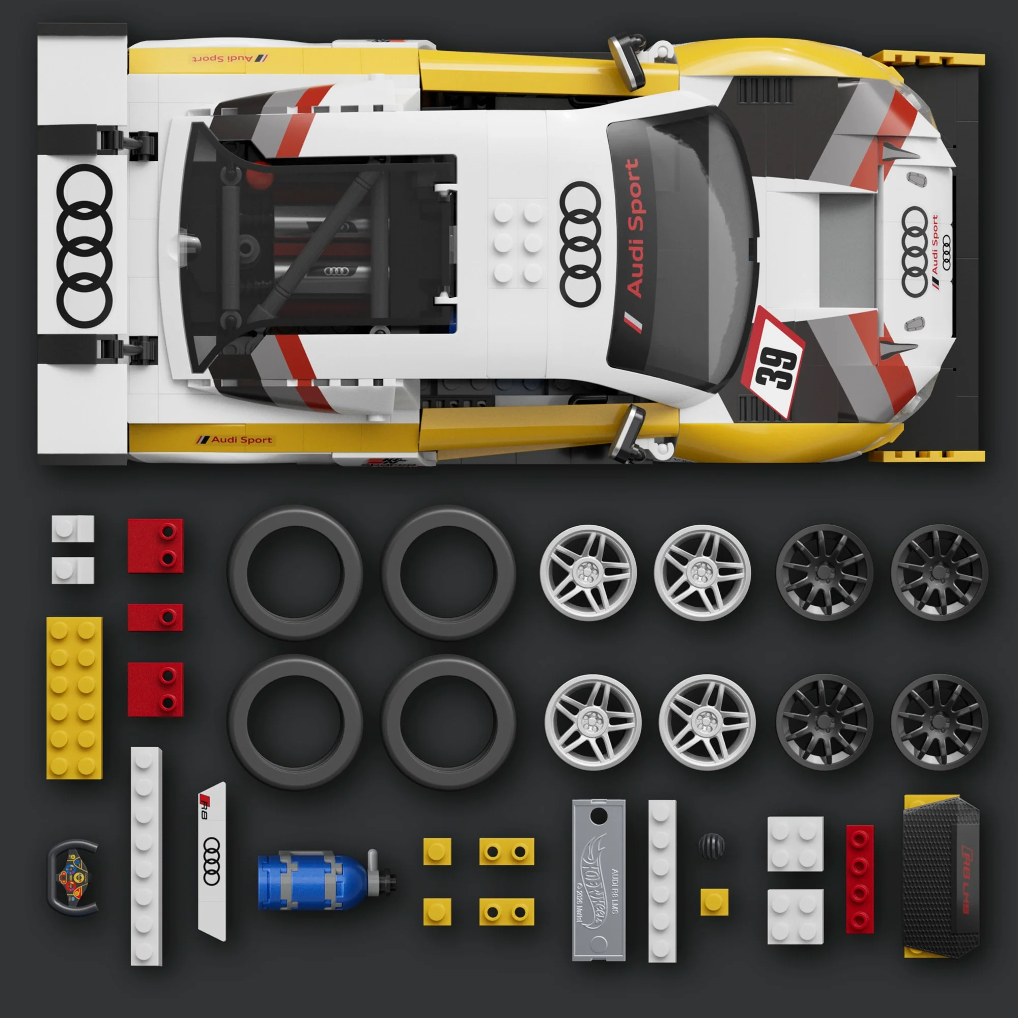 Mattel Brick Shop Hot Wheels ‘15 Audi R8 LMS Building Set - Image 4