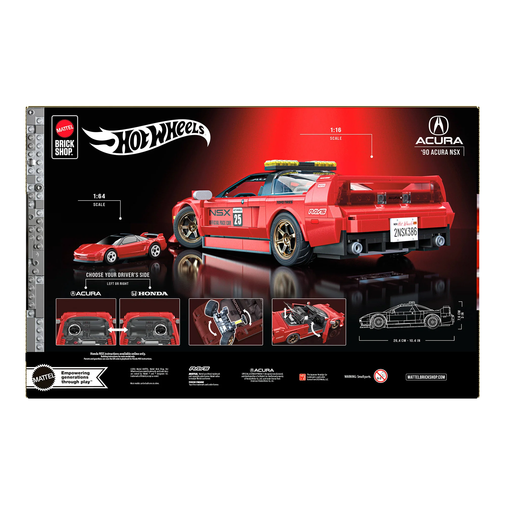 Mattel Brick Shop Hot Wheels ’90 Acura NSX Building Set - Image 10