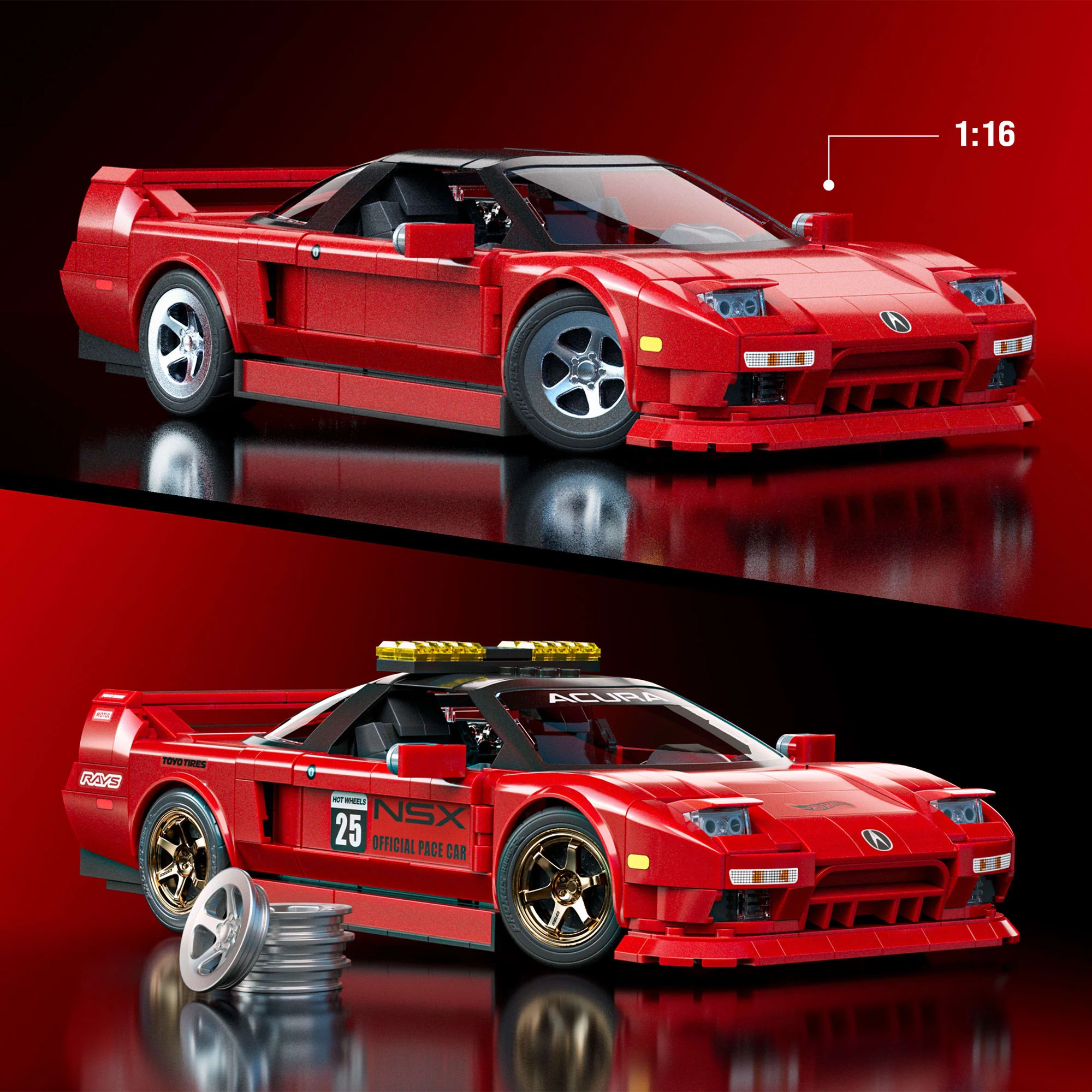 Mattel Brick Shop Hot Wheels ’90 Acura NSX Building Set - Image 3