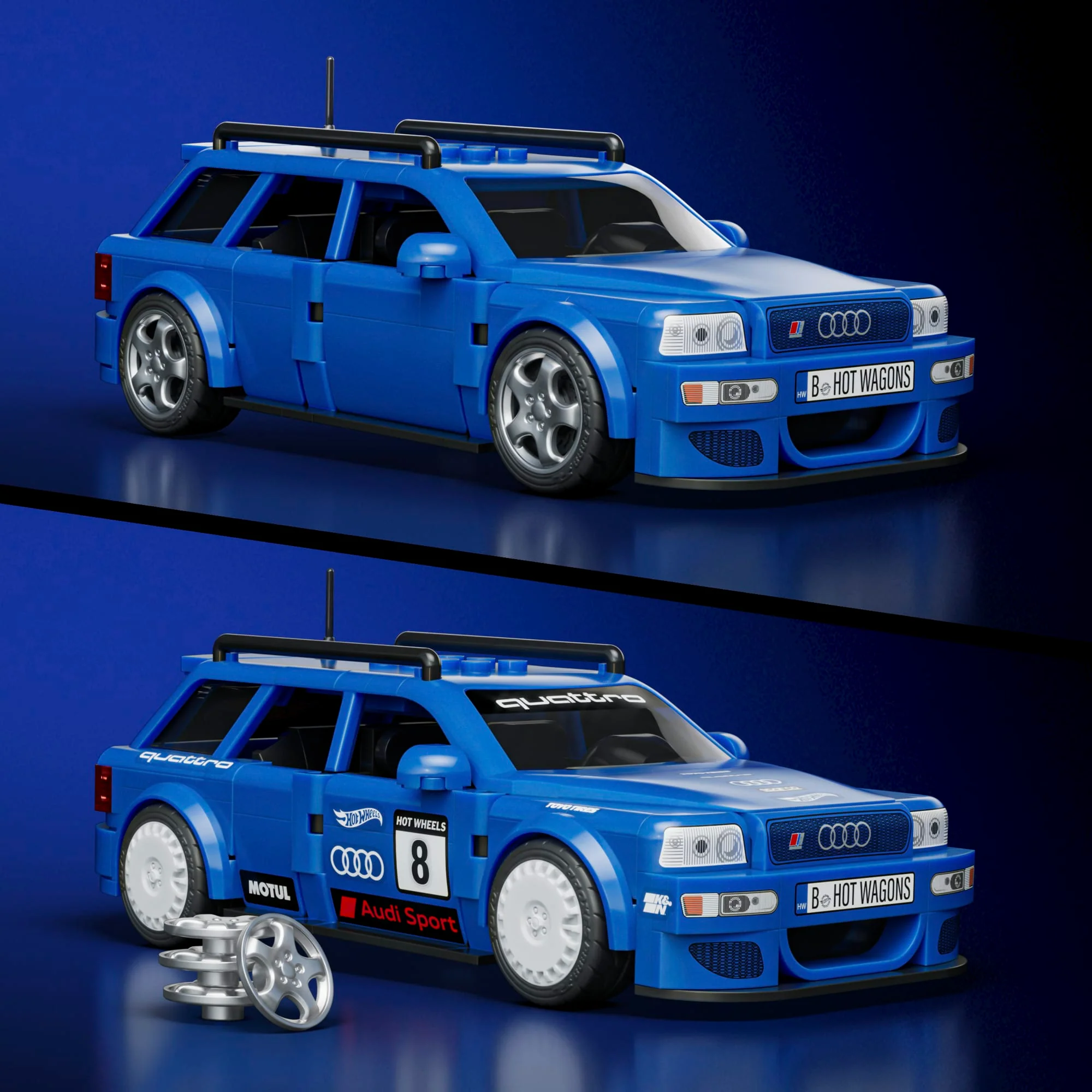 Mattel Brick Shop Hot Wheels Audi Avant RS2 Building Set - Image 3