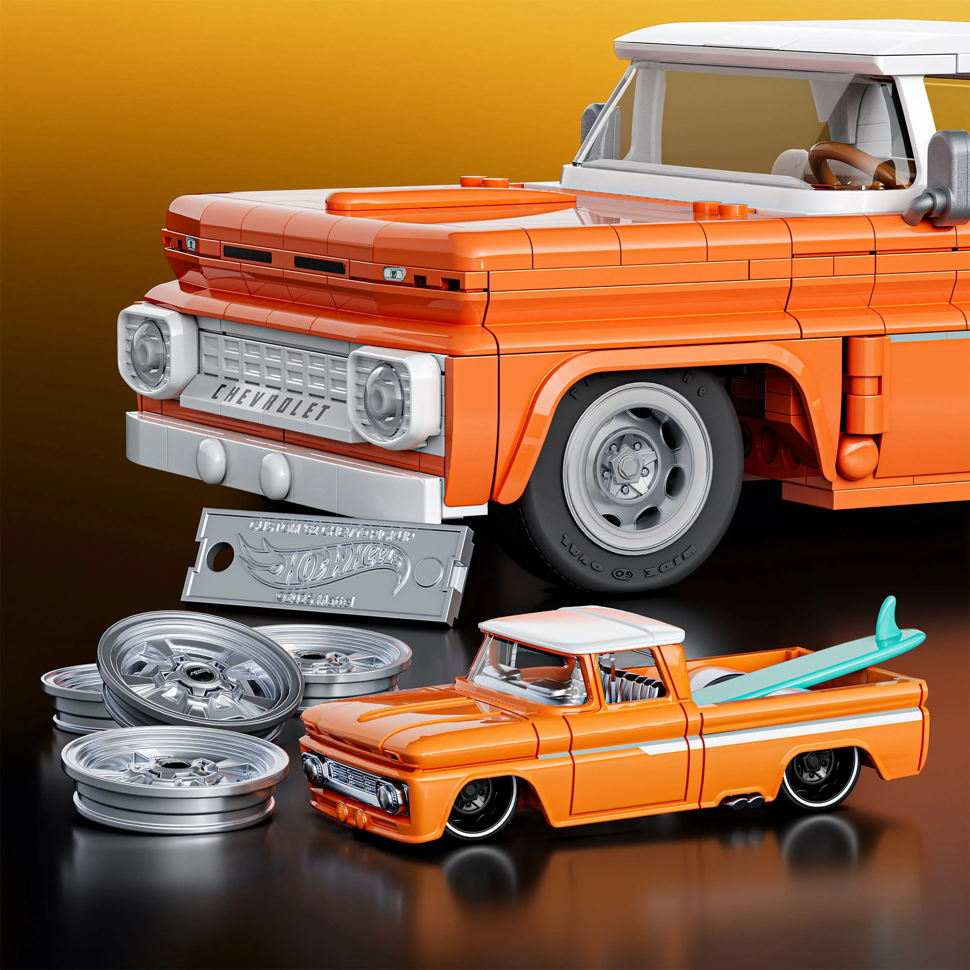 Mattel Brick Shop Hot Wheels Custom ’62 Chevy Pickup Building Set - Image 5