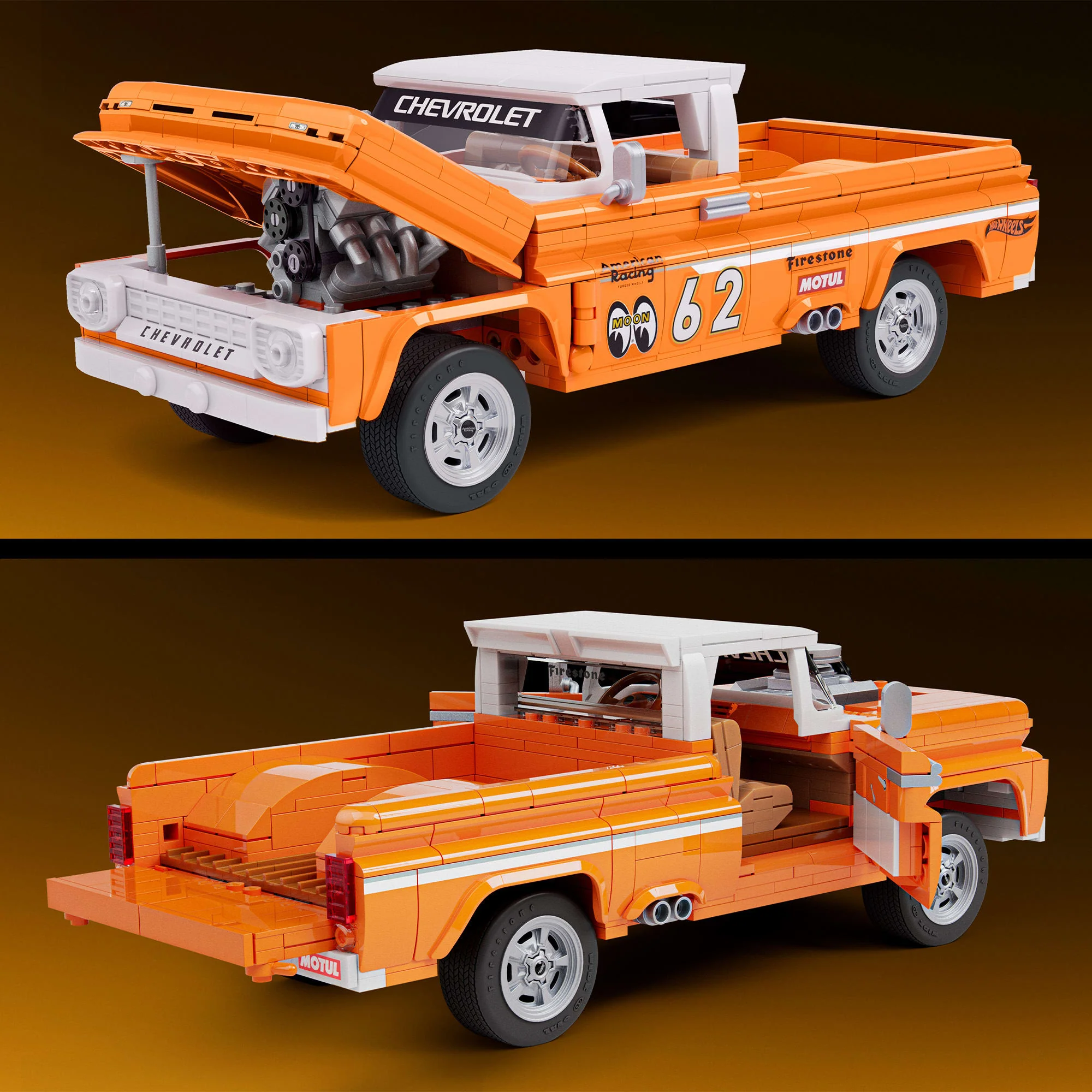 Mattel Brick Shop Hot Wheels Custom ’62 Chevy Pickup Building Set - Image 6