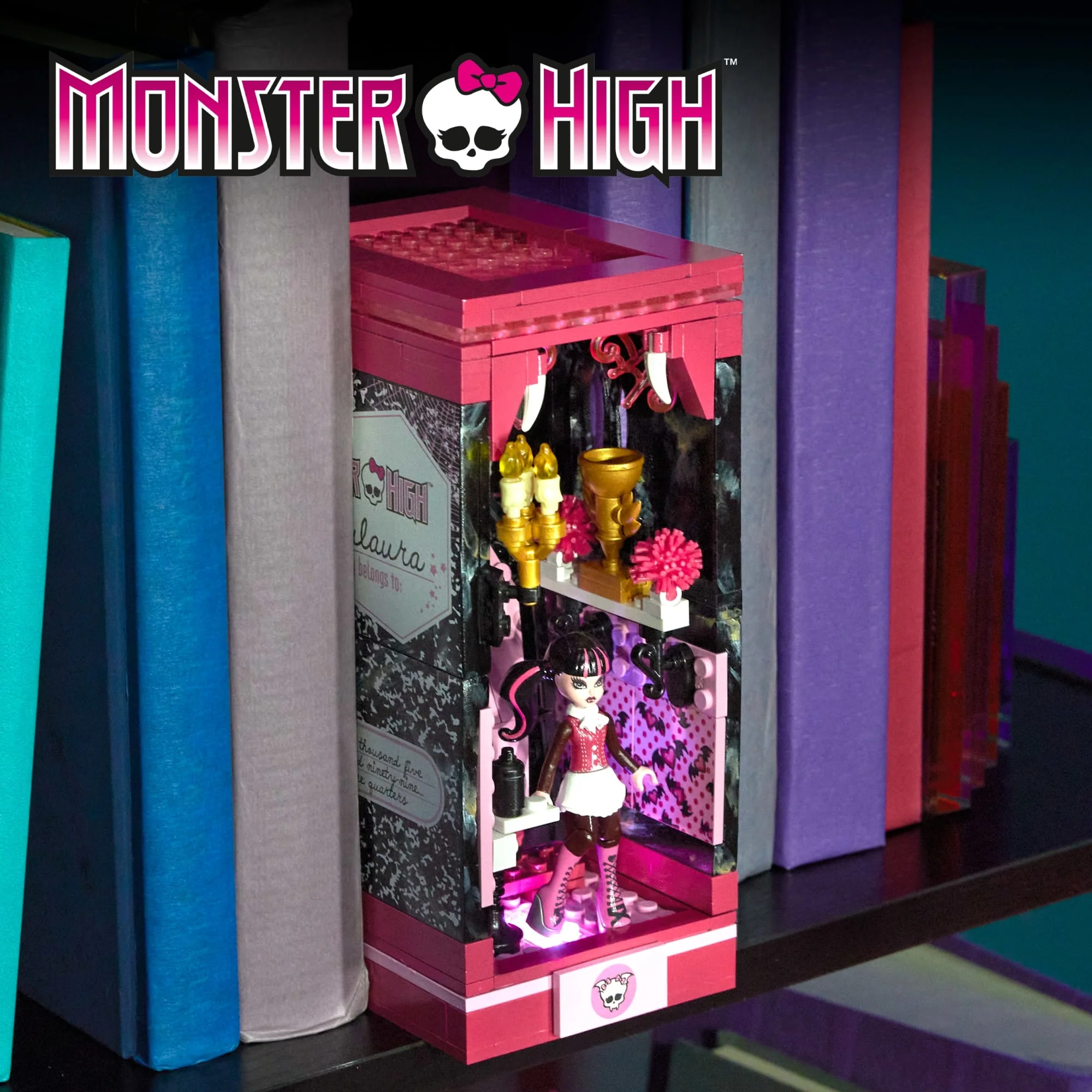 MEGA Monster High Draculaura's Boo-k Crypt Building Toy Kit - Image 4