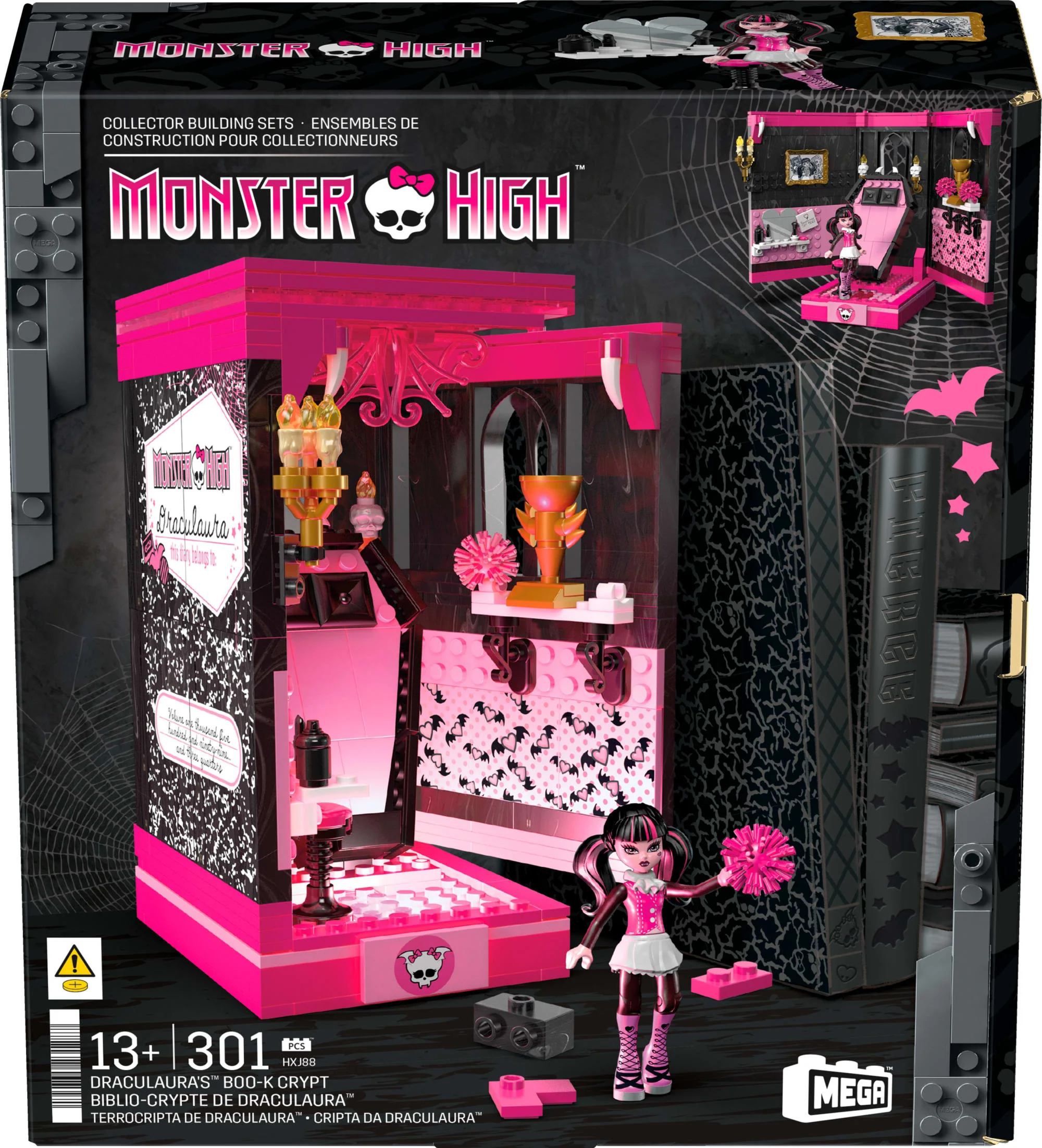 MEGA Monster High Draculaura's Boo-k Crypt Building Toy Kit - Image 5
