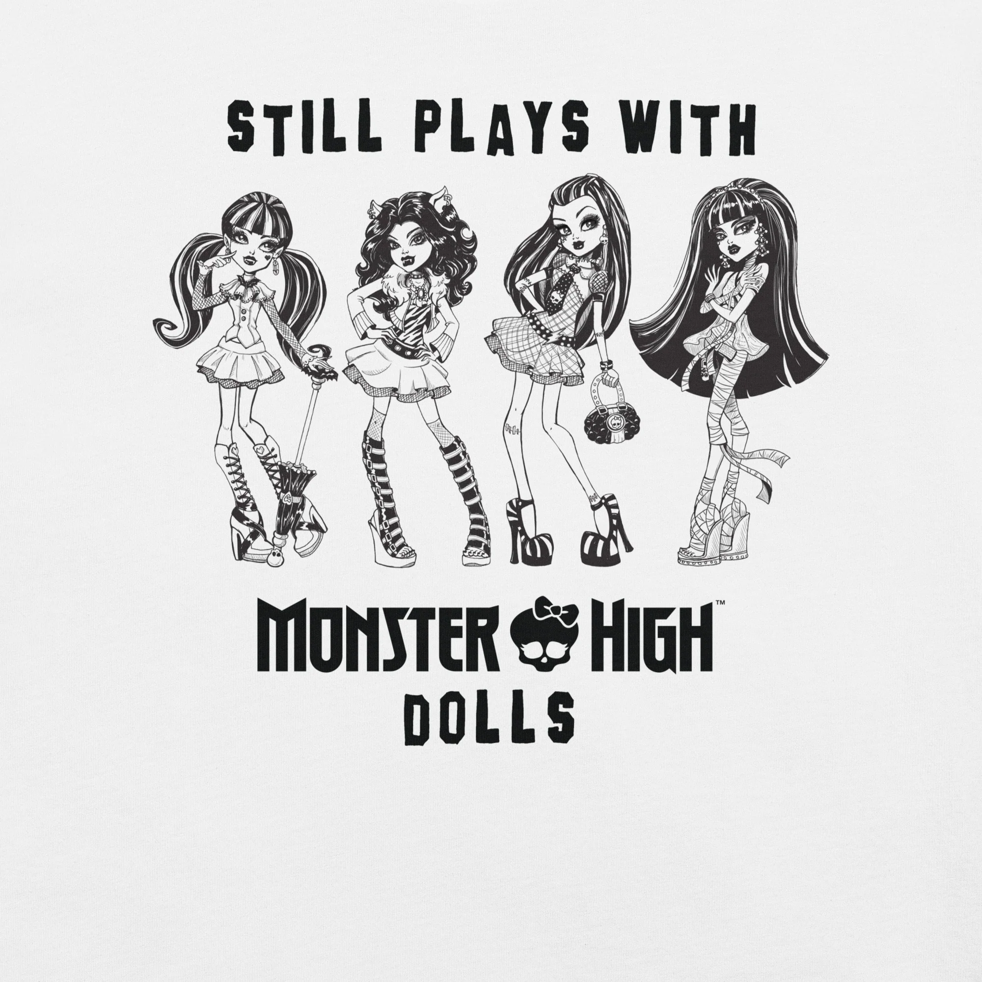 Monster High Still Plays with Monster High Dolls White T-Shirt - Image 2