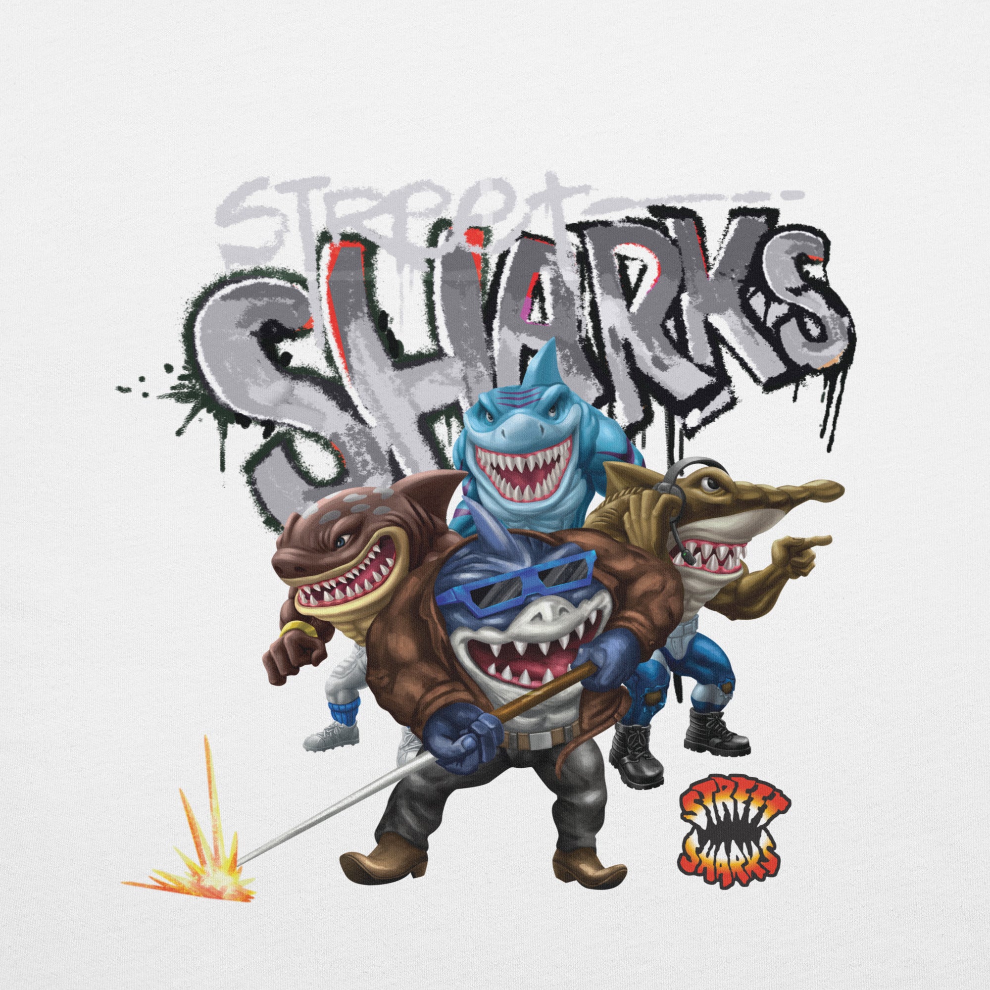 Street Sharks Spray Paint T-Shirt - Image 5