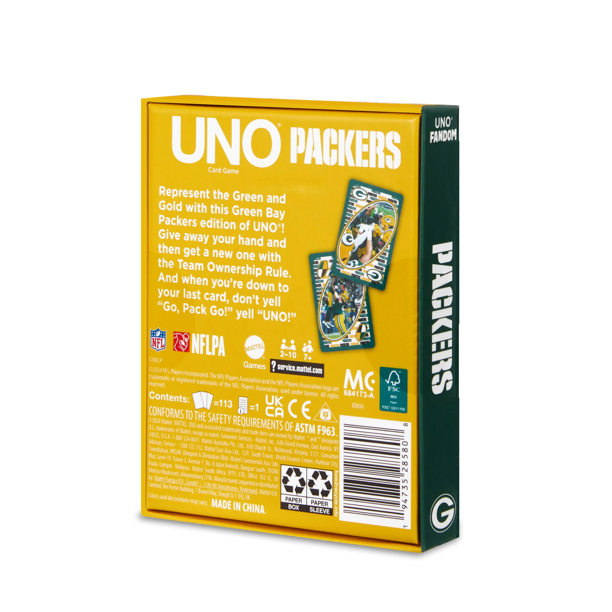 UNO Fandom NFL Green Bay Packers Game Deck - Image 9