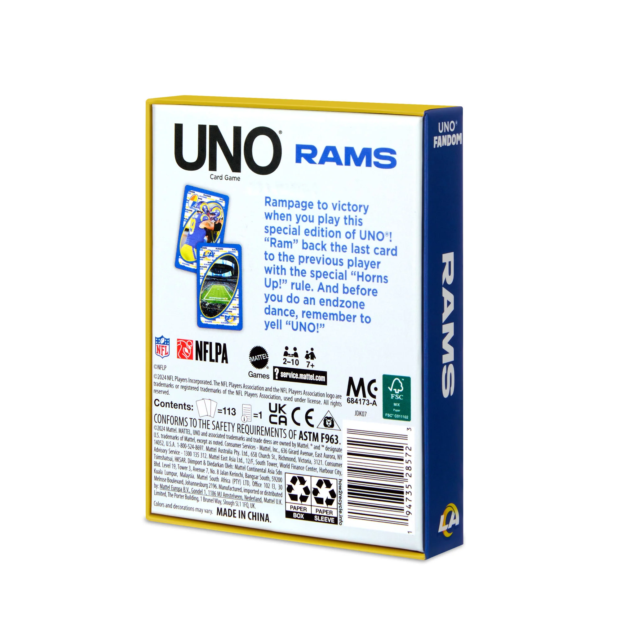 UNO Fandom NFL Los Angeles Rams Game Deck - Image 8