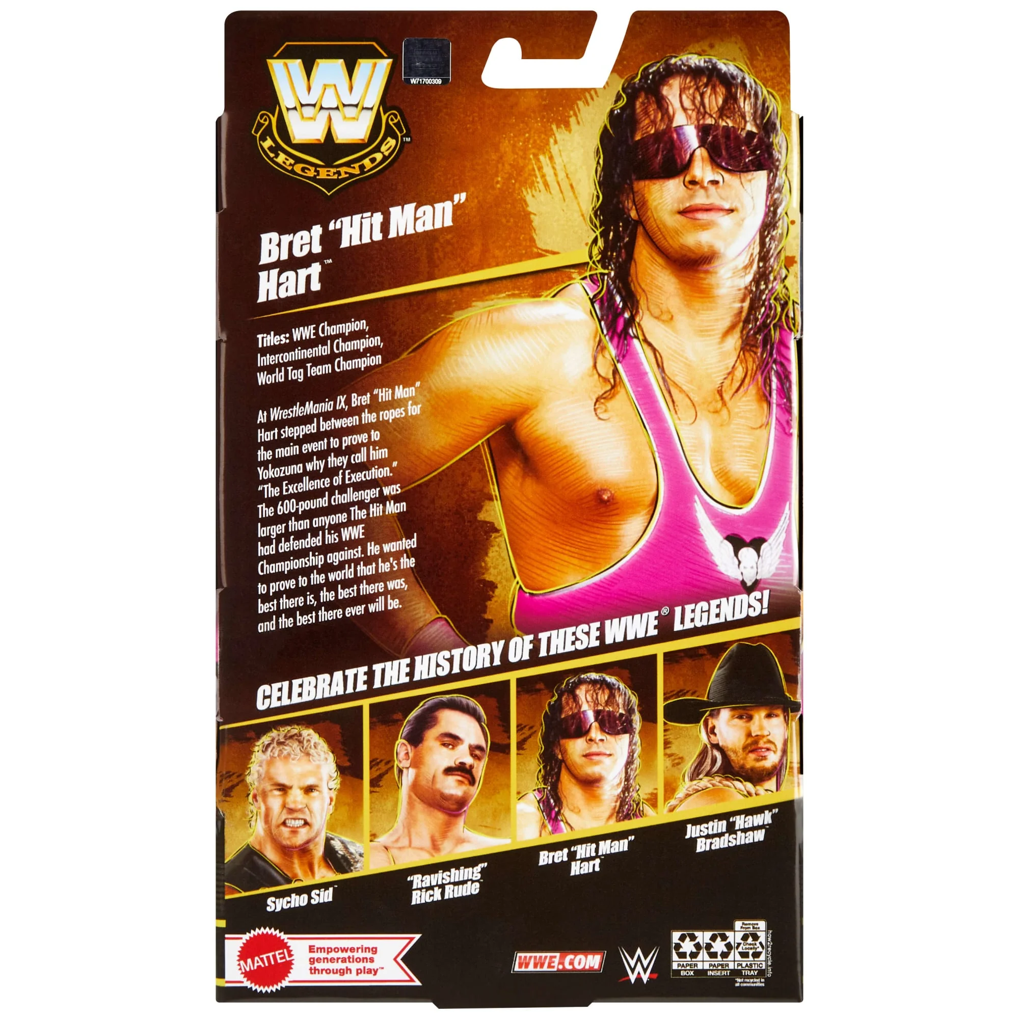 WWE Elite Legends Bret “Hit Man” Hart Action Figure - Image 7