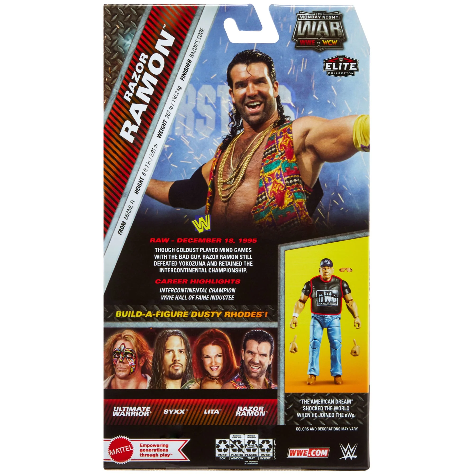 WWE Monday Night War Elite Collection Razor Ramon Action Figure & Dusty Rhodes Build-A-Figure Parts - Image 11
