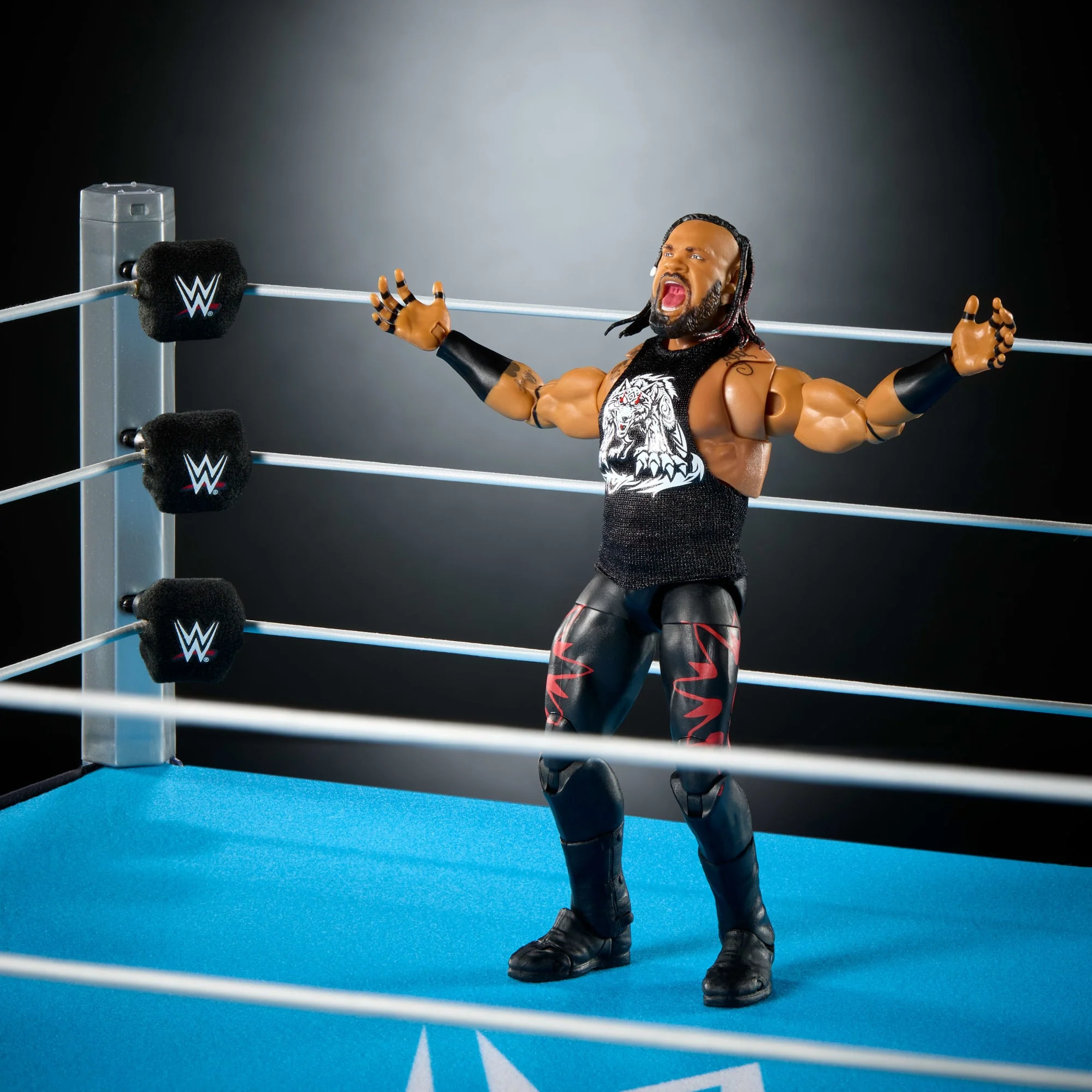 WWE Smack Down Wrestling Ring and WWE Ultimate Edition Jacob Fatu Figure - Image 2